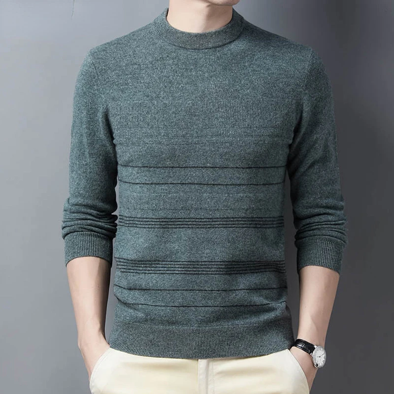 

New Brand Vintage Sweater Fashion Wool Top Grade Autumn Winter Warm Knitwear Pullover Men Casual O-Neck Jumper Men Clothing D131