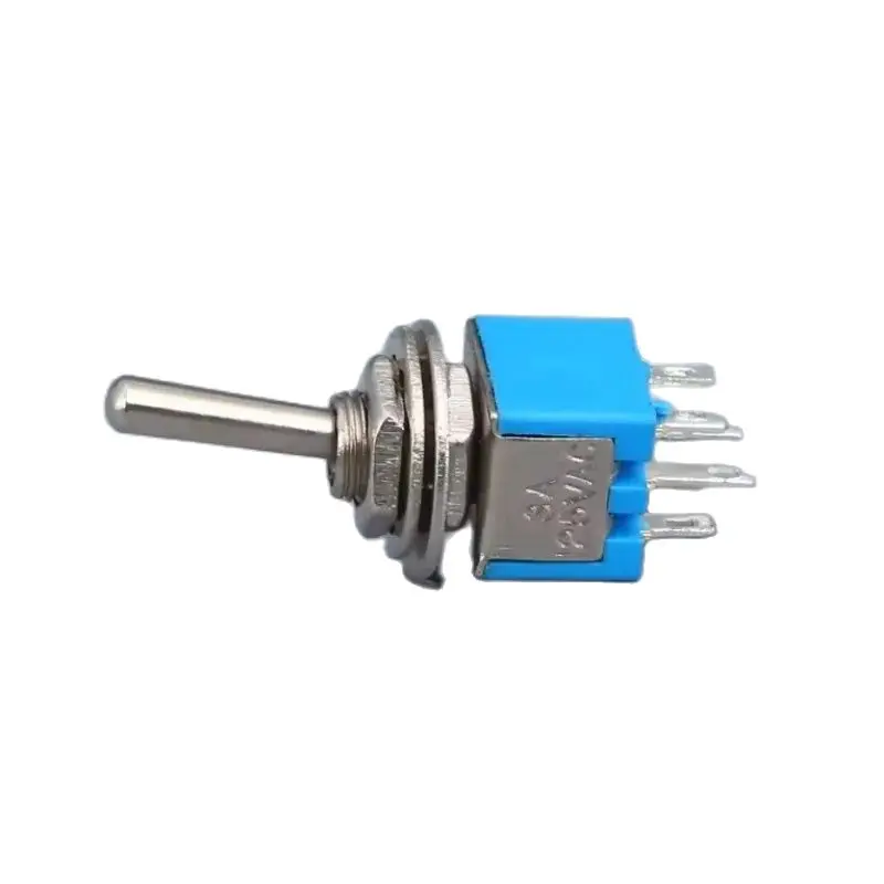 Φ 5 мм Вращающаяся головка клавишный выключатель 6 Pin P ON-ON DPDT