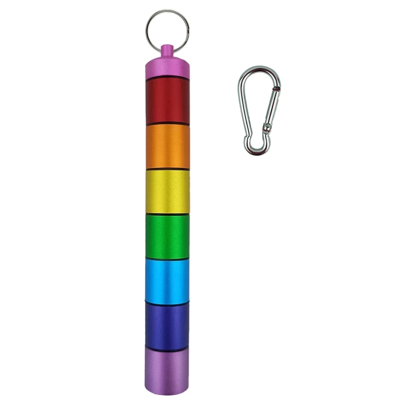 

Чехол для таблеток из алюминиевого сплава, диспенсер для лекарств, практичный маленький контейнер для хранения на открытом воздухе с брело...