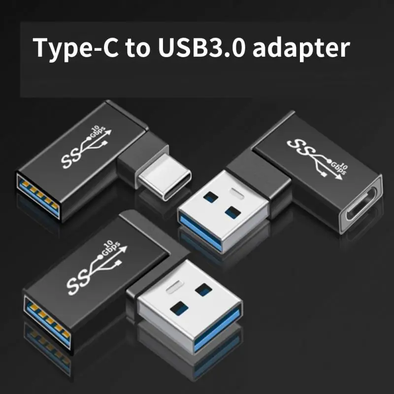 Adapter USB 3.0 Type C Female To USB 3.0 Male Converter 10Gbps Type C to USB 3.0 90 Degrees Angled For USB C OTG Connector