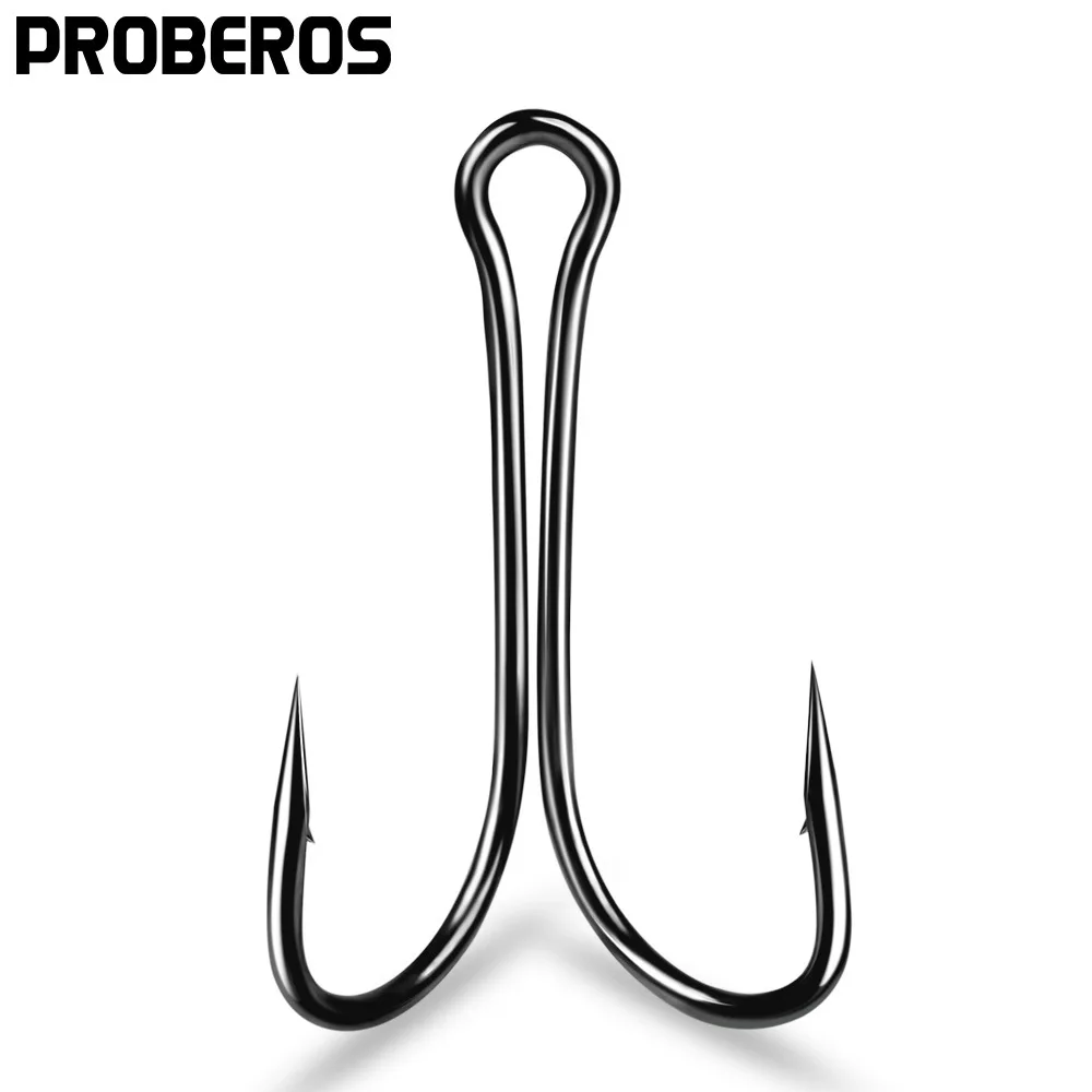 

Fishing hook, high carbon steel two hooks, 0.3g-2.19g, 50 pcs/pack, sea fishing hook