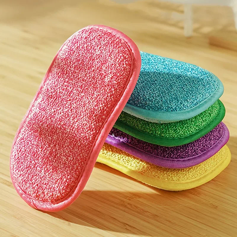 

2022 5/10/20PCS Scrub Sponges for Dishes Non-Scratch Microfiber Sponge Non Stick Pot Cleaning Sponges Kitchen Tools Wash Pot Gad