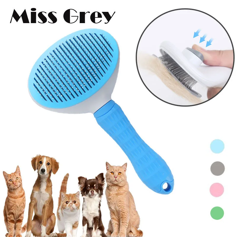 

Pet Cat Hair Brush Dog Comb Hair Removes Self Cleaning Slicker Brushes for Cats Dogs Scraper Grooming Care Pets Beauty Supplies