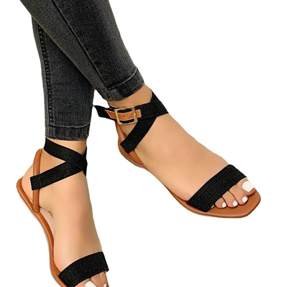 

New Fashion Ladies Large Flat Bottom Casual Sandals Women's Summer Cool Traveling Beach Sandals