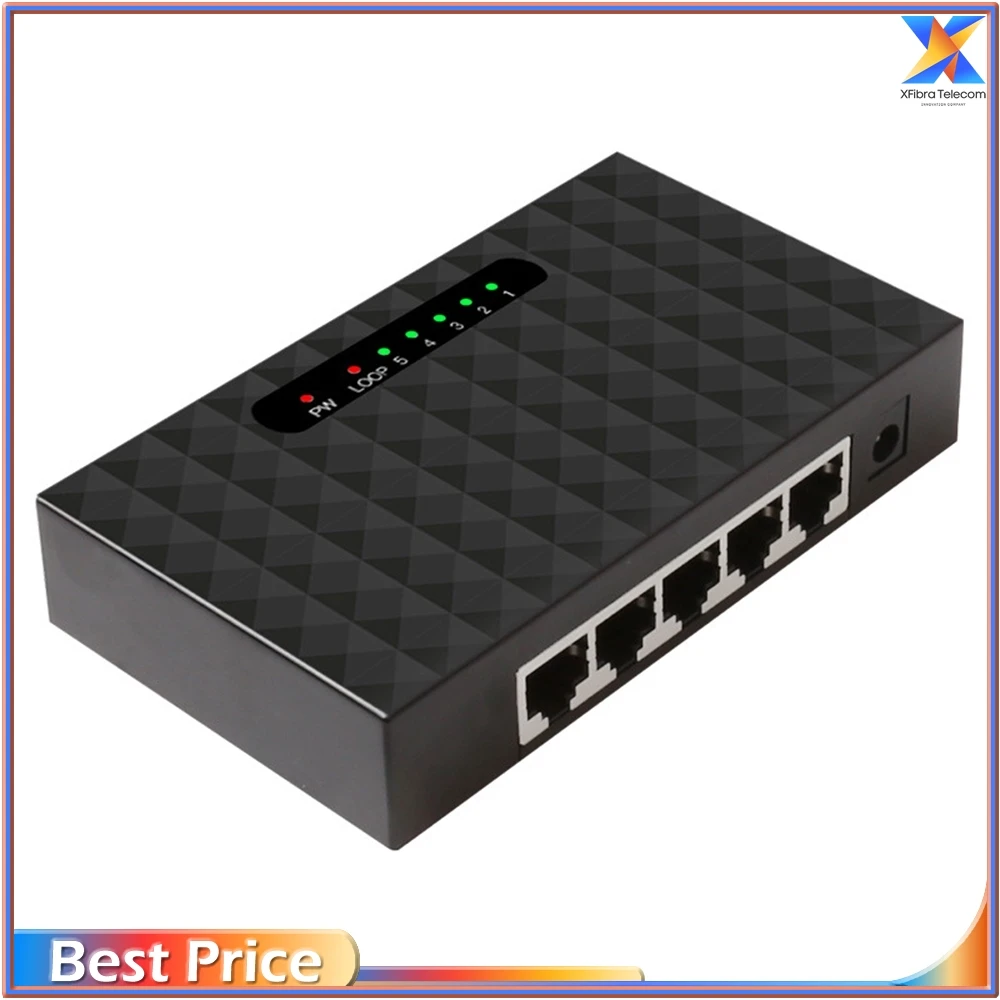 

5 портов RJ45 10/100 Мбит/с