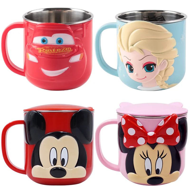 

Disney Mug Frozen Princess Elsa Anna Milk Cup 3D Cartoon Mickey Minnie Stainless Steel Mug Kids Cup Mickey Mugs Birthday Gifts