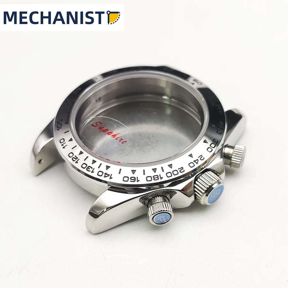 Luxury chronograph 39mm VK63 case silver bezel panda men's quartz watch 316L stainless steel case rose gold four colors