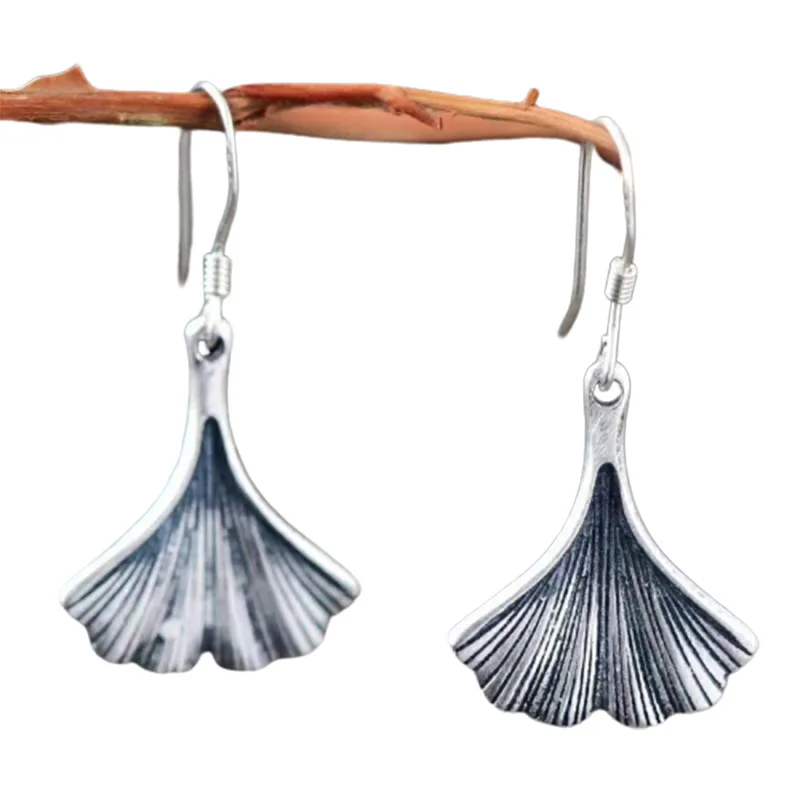 

New Ethnic Style Art Retro Apricot Blossom Shape Pendant Earrings