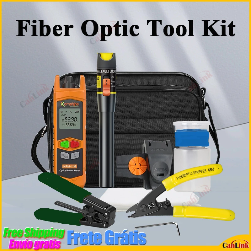 

New Combined Fiber Optic Kit With -70~+6dBm Fiber Optic Power Meter And 10mW Visual Fault Locator Fiber Cutting FTTH Tool