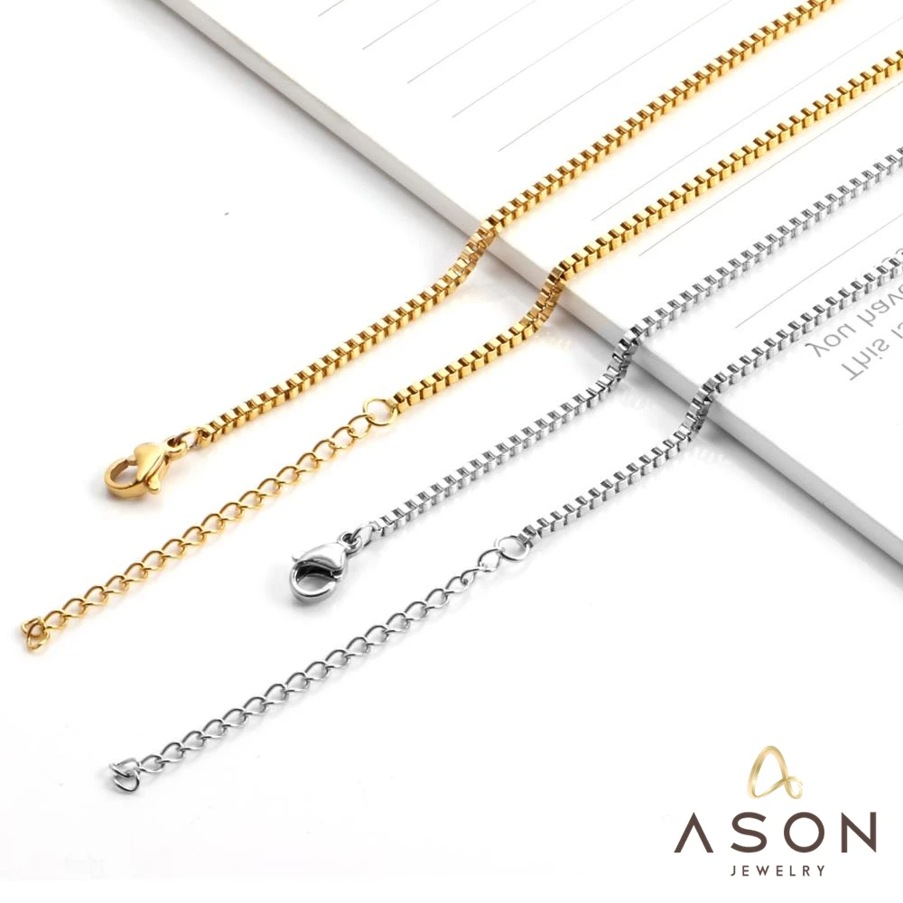 ASONSTEEL модное ожерелье из нержавеющей стали 45 см с одной кубинской цепочкой без