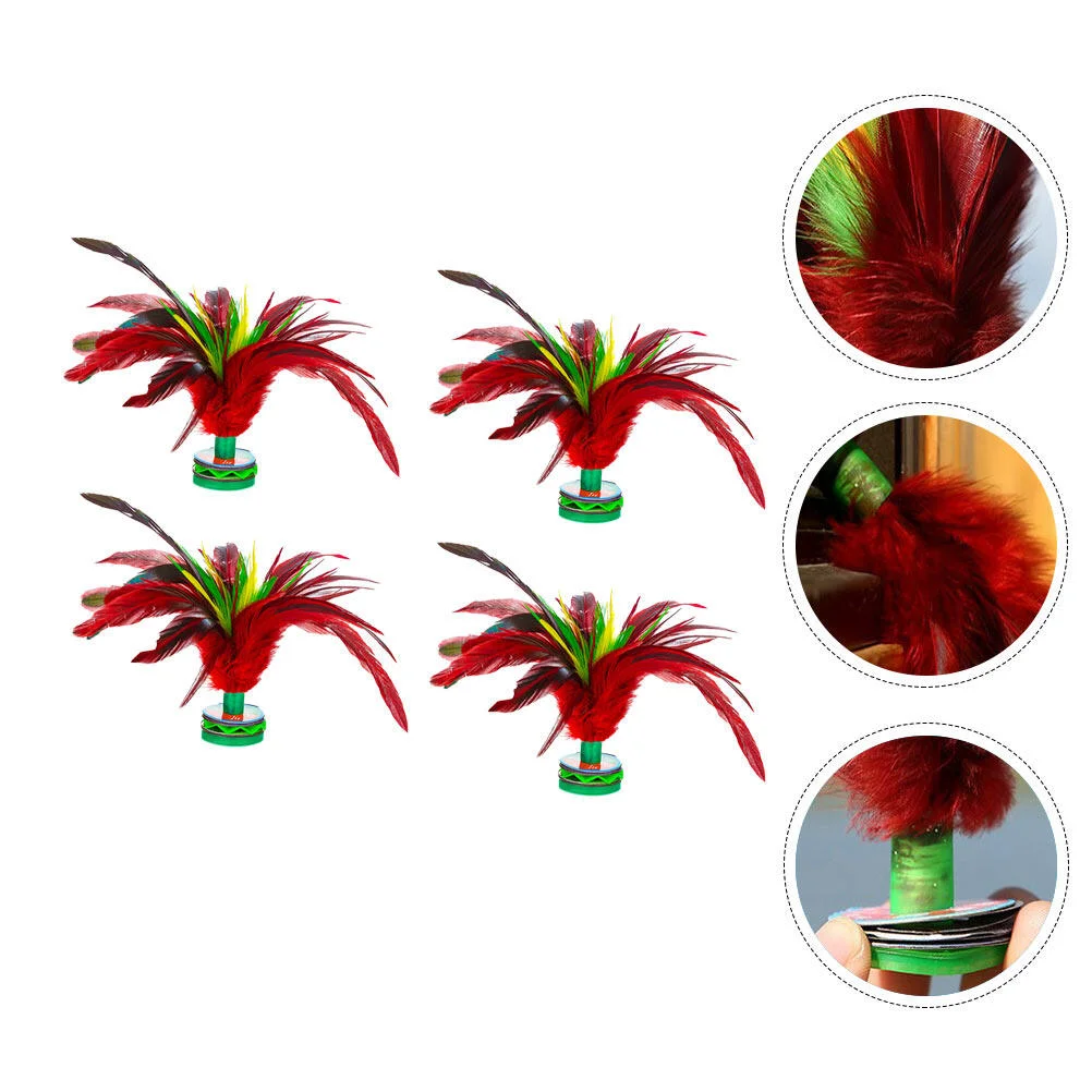 

4 Pcs Shuttlecock Training Football Toys Fitness Chinese Jianzi Shuttlecocks Out Door Manual Rooster