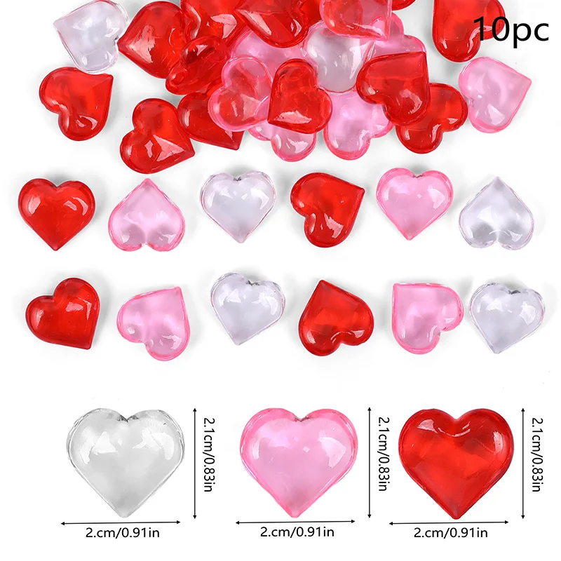 

Набор прозрачных сердечек из пластика для декора