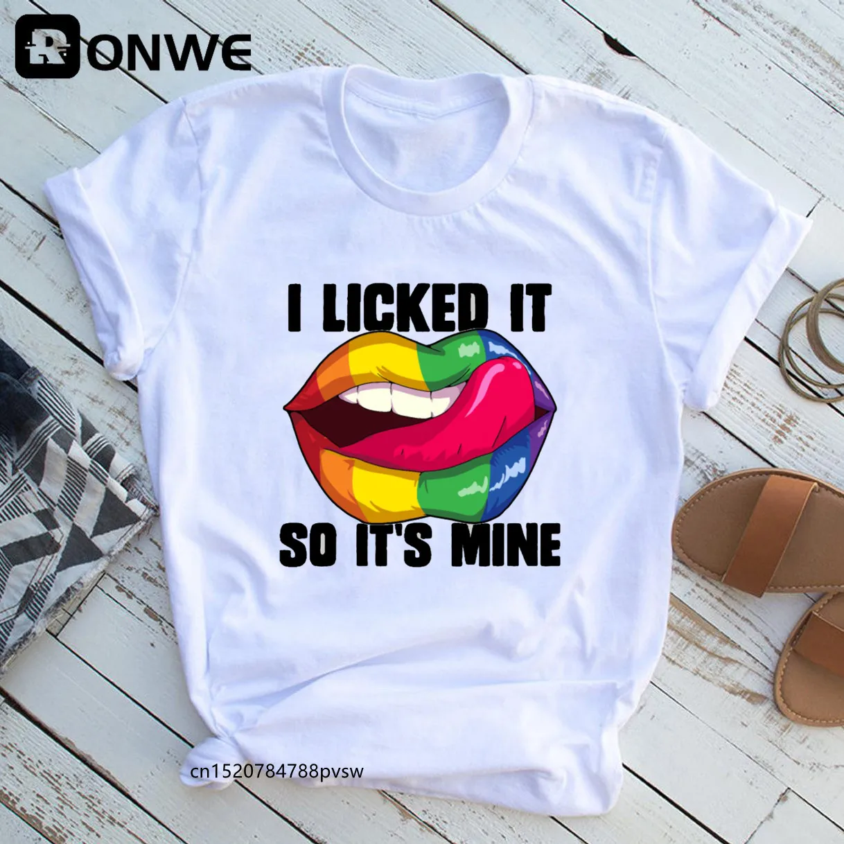 

I Licked It So It's Mine Graphic Black O-Neck T shirt Fashion Summer Girl LGBT Harajuku Casual Harajuku Female Tops Tee