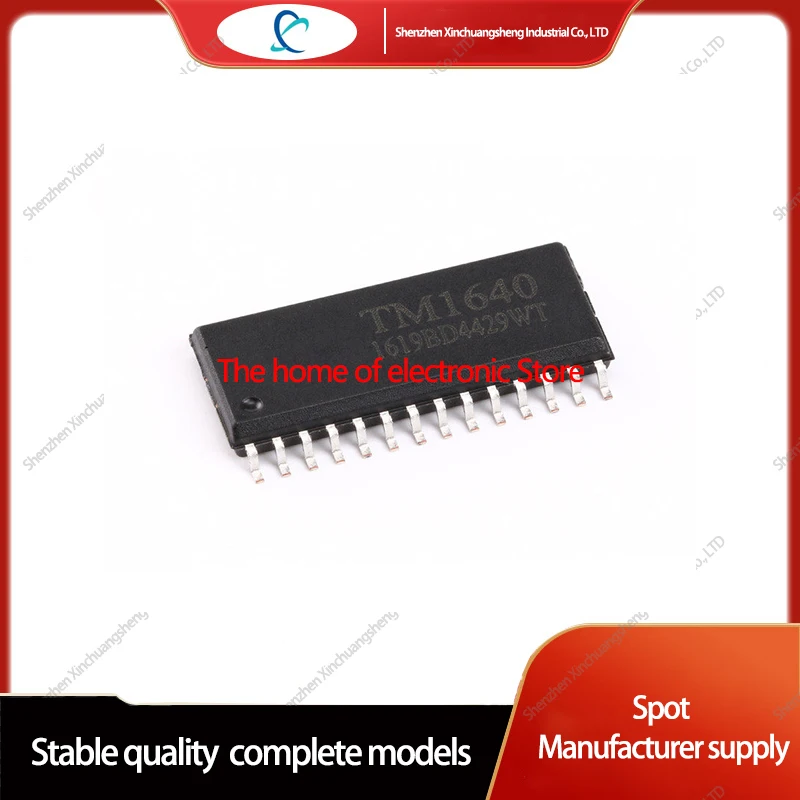 

Оригинальный патч TM1640 SOP-28, 10 шт., 8 сегментов × 16 бит светодиодный светодиодная цифровая трубка, дисплей, IC чип