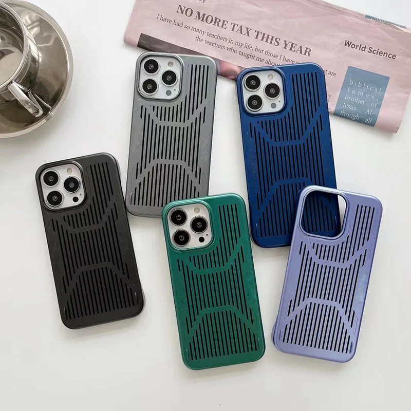

Solid Color Soft TPU Case For iPhone 12 11 13 Pro Max XR XS Max X 8 7 6S Plus 12 13 Pro Heat Dissipation Breathable Cooling Case
