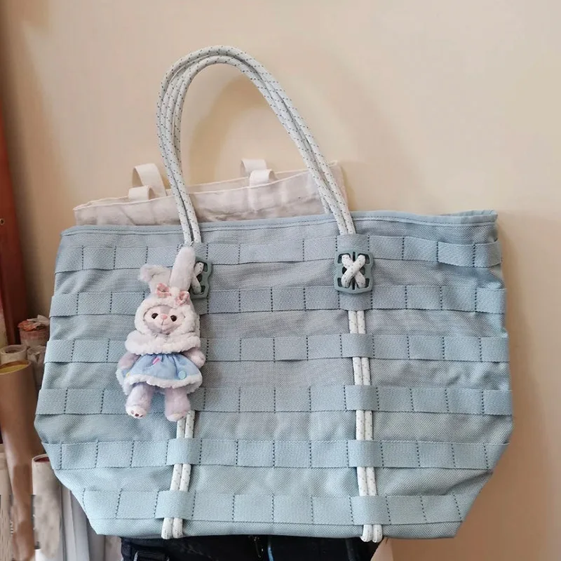

2022 Nylon Tote Bag Three-Color Women's Portable Shoulder Bag Travel Bag Schoolbag Reflective Big Bag