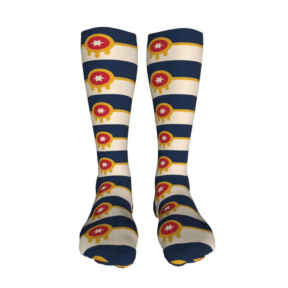 

Flag Of Tulsa, Oklahoma sockings Long Socks Harajuku Comfortable Breathable Happy Gift sockings For Unisex