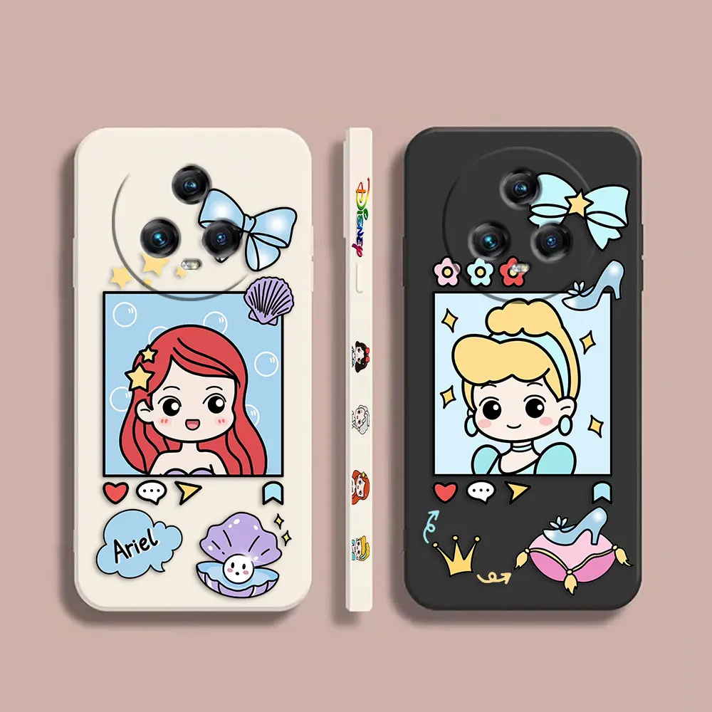 

Case For Honor MAGIC 3 4 5 Note V20 V30 V40 X30 X40 PLAT 5 5T PRO MAX 5G Simple Liquid Silicone Case Cartoon Princess Ariel