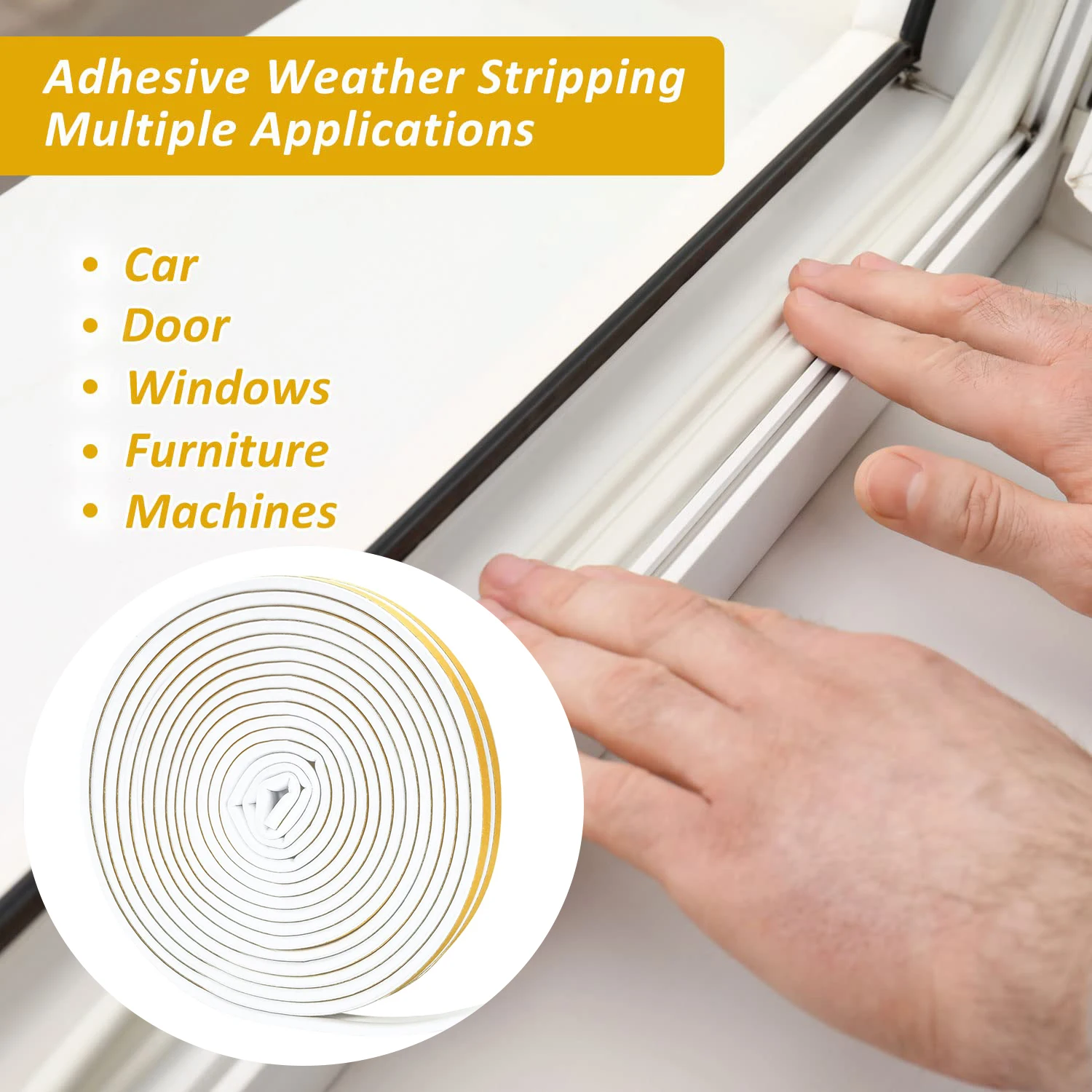 

Window Rubber Seal Strip Acoustic Foam Weatherstrip Door Gap Anti-collision Sounproof Draft Stopper Dustproof Self-adhesive
