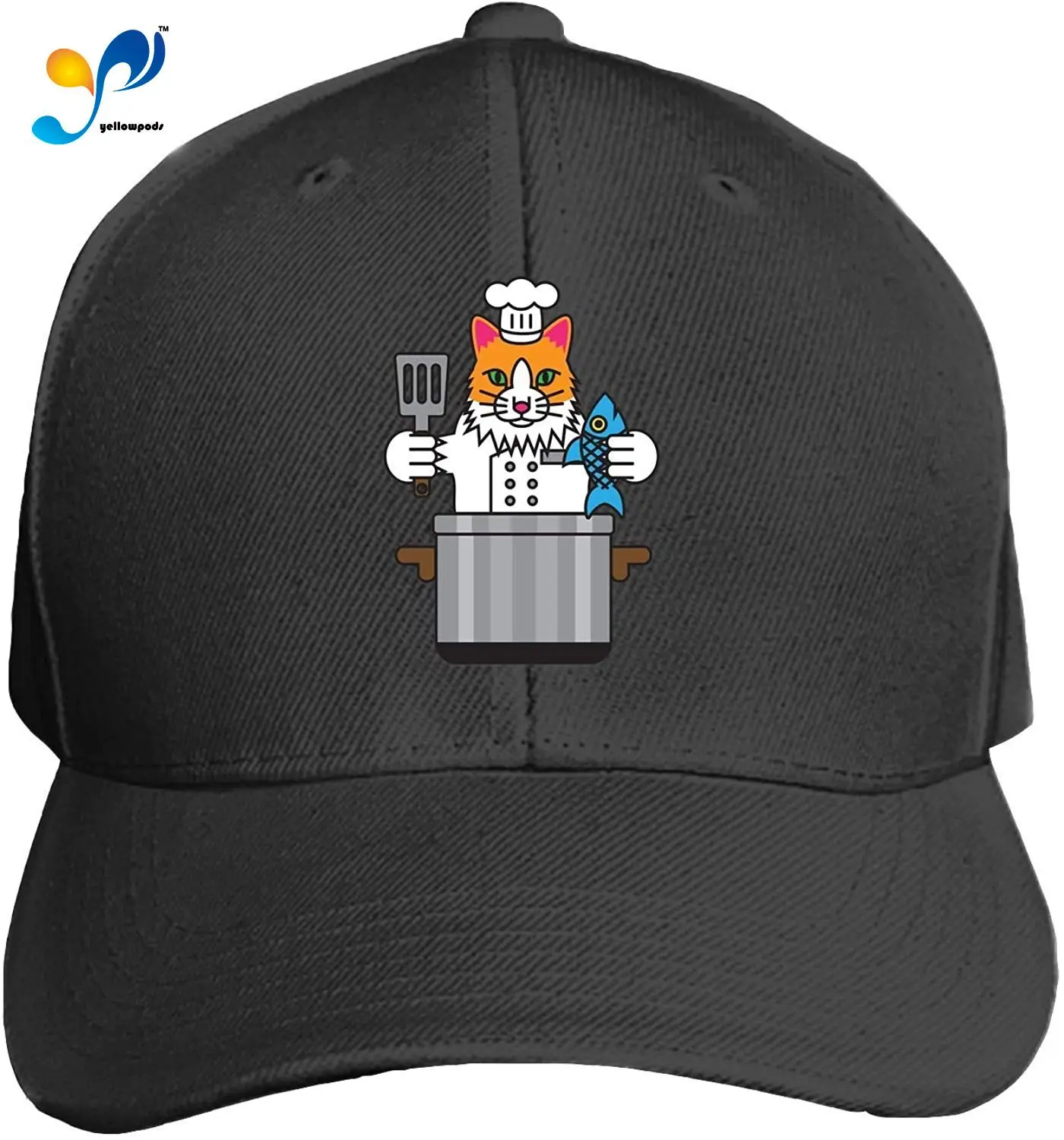 

Cat Cook Fish Printed Sandwich Baseball Cap For Unisex Adjustable Hat