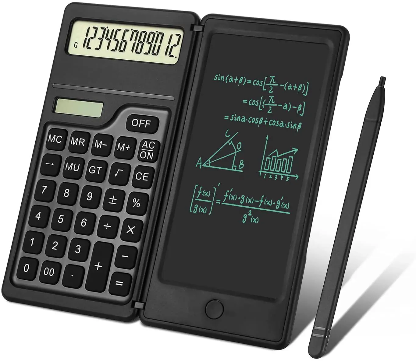 

6-дюймовый складной калькулятор, ЖК-экран, планшет для письма, складной научный калькулятор, планшет, цифровой планшет для рисования со стилусом