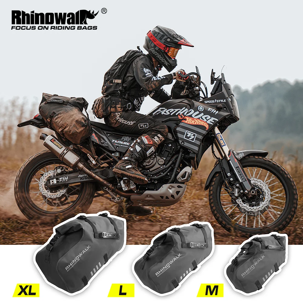 Rhinowalk 2 шт. боковая мотоциклетная сумка 100% водонепроницаемая 18 л/28 л/48 л универсальные рандомные седельные сумки сухая багажная сумка для хранения