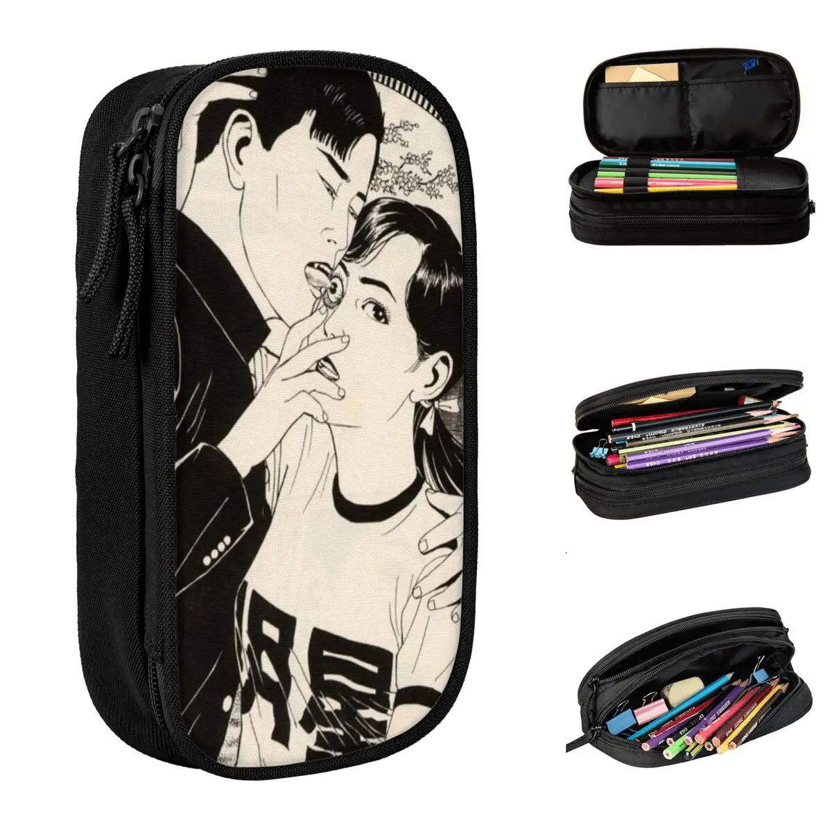 Suehiro Maruo Lick Cult Pencil Cases Japan Anime Horror Manga Pen Bags Student Large Storage Office Gifts Pencil Box