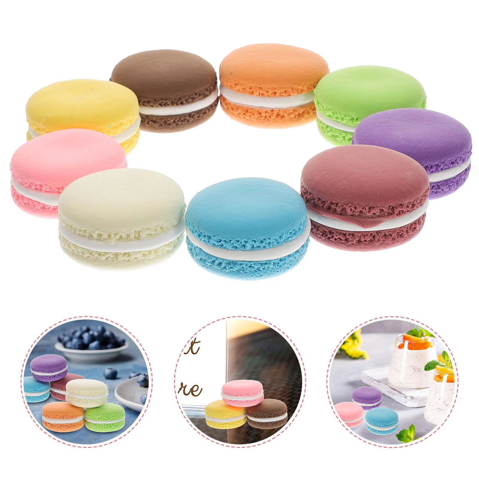 

9 Pcs Cake Model Artificial Decoration Water Table Toys Decorate Dessert Clay Food Fake Macaron Cupcake