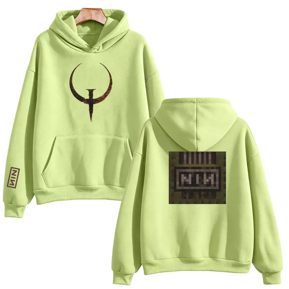 Худи Nine Inch Nails в стиле кэжуал, модель Quake + Nin 30Th, унисекс, с длинным рукавом, на шнурке, в стиле хай-стрит. (art.: 3920dcf5658e1) - 3920dcf5658e1
