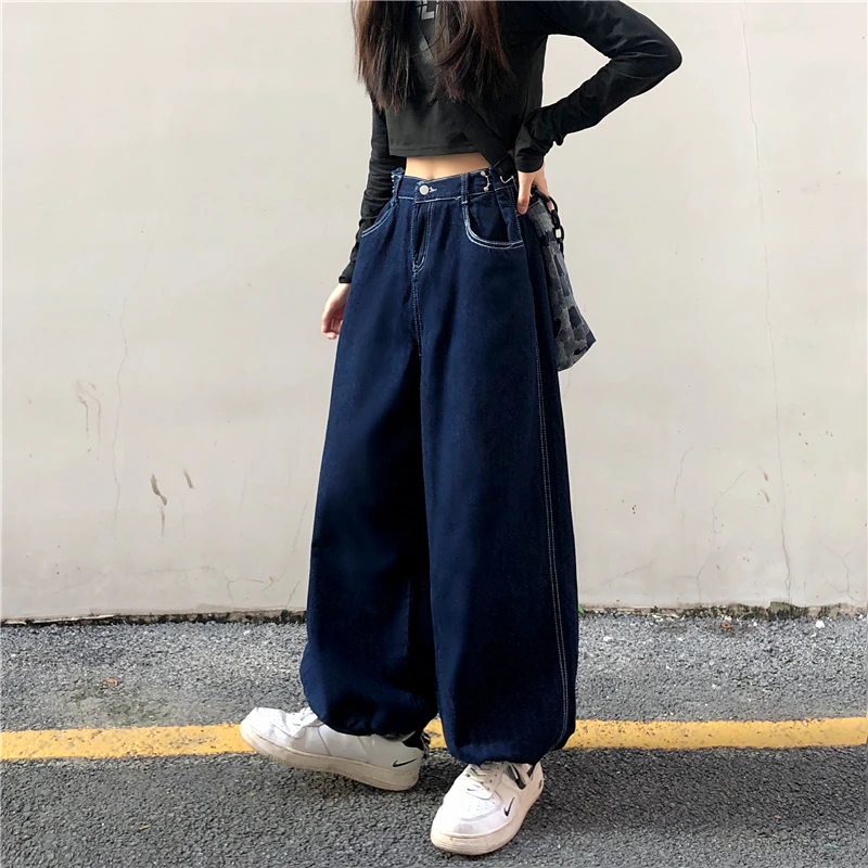 

Wide-leg Jeans Women's Autumn and Winter High-waisted New Loose-legged American Ins High Street Tie-dye Pants