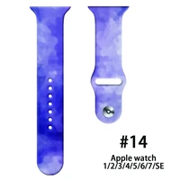 for apple watch band 7 se 6 5 4 3 silicone print color 42mm 44mm 45mm bracelet strap for iwatch wristband 41mm 38mm 40mm
