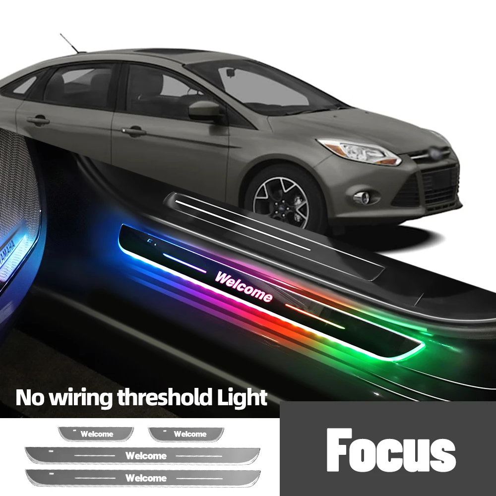 Для Ford Focus 1 2 3 4 1998-2023 2015 2018 2020 автомобильный порог с индивидуальным логотипом