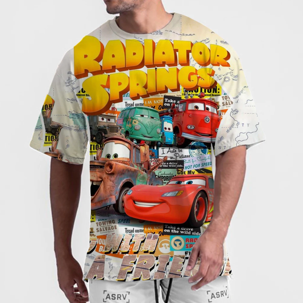 Футболка Disney Lightning McQueen Croc Pixar Cars мужская хлопковая футболка для отдыха с круглым