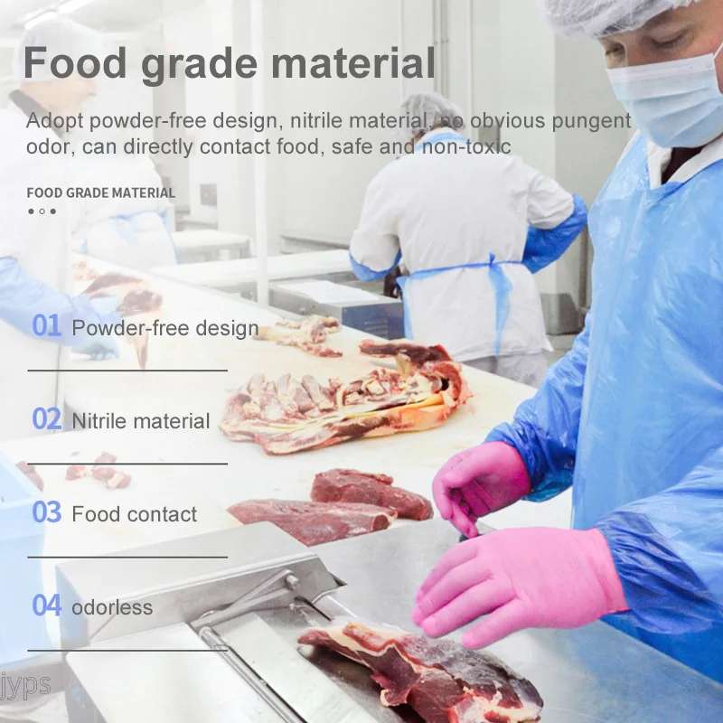 100pcs Nitrile Gloves Kitchen Disposable Latex Gloves Powder-free Gloves For Household Kitchen Laboratory Garden Cleaning Gloves