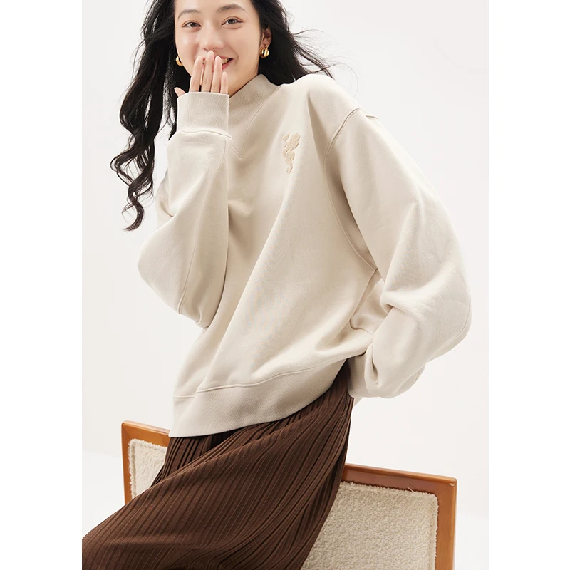 

85% Cotton LOOSE Pullovers Clothes for Women Sweatshirt Autumn/Winter Pullovers Fleece Pullovers Winter Clothes Women