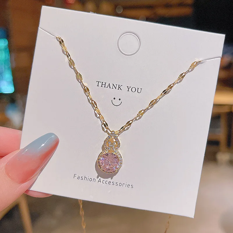 

Женская цепочка-чокер из титановой стали с фианитами