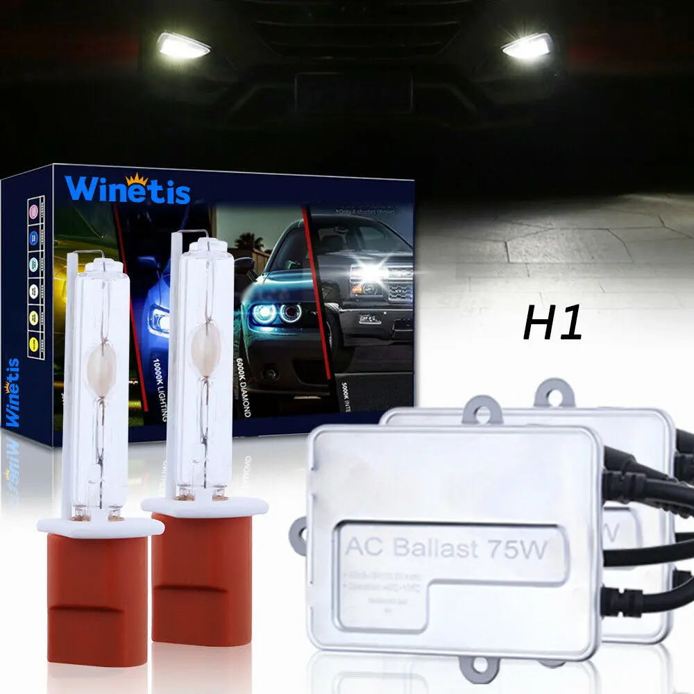 

75W H1 Hid High Beam Headlight Bulbs Kit Fit For Kia Sedona 2007-2014 5000K