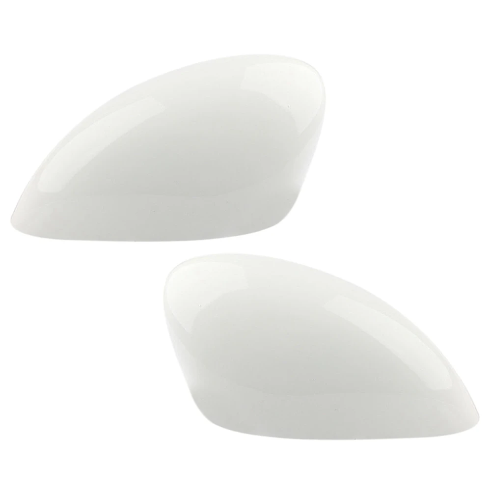 

1Pair Left Right Door Wing Rearview Mirror Cover Side Mirror Cap for Ford Fiesta MK7 2008-2017 White