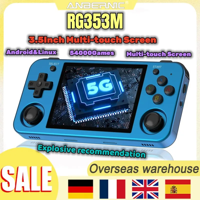 

NEW ANBERNIC RG353M Android&Linux 54000Games Multi-touch Screen WIFI Bluetooth 3.5Inch IPS HD Handheld Game Console