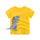 2022 летняя одежда для мальчиков и девочек, Мультяшные футболки, детская футболка с принтом динозавра для мальчиков, Детские хлопковые 3D топы с коротким рукавом