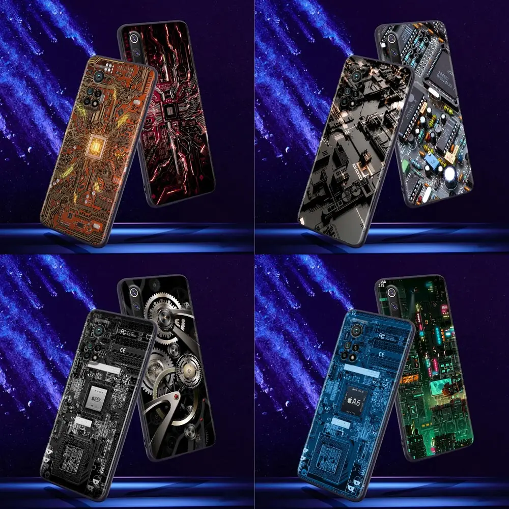 

Phone Case for Xiaomi Mi 9 9T SE Case 10T 10S MiA2 Lite CC9 Note 10 Pro 5G Silicone Cover Motherboard Circuit board