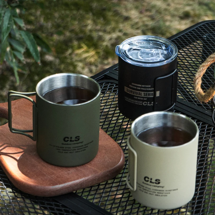 Двухслойная чашка для воды из нержавеющей стали