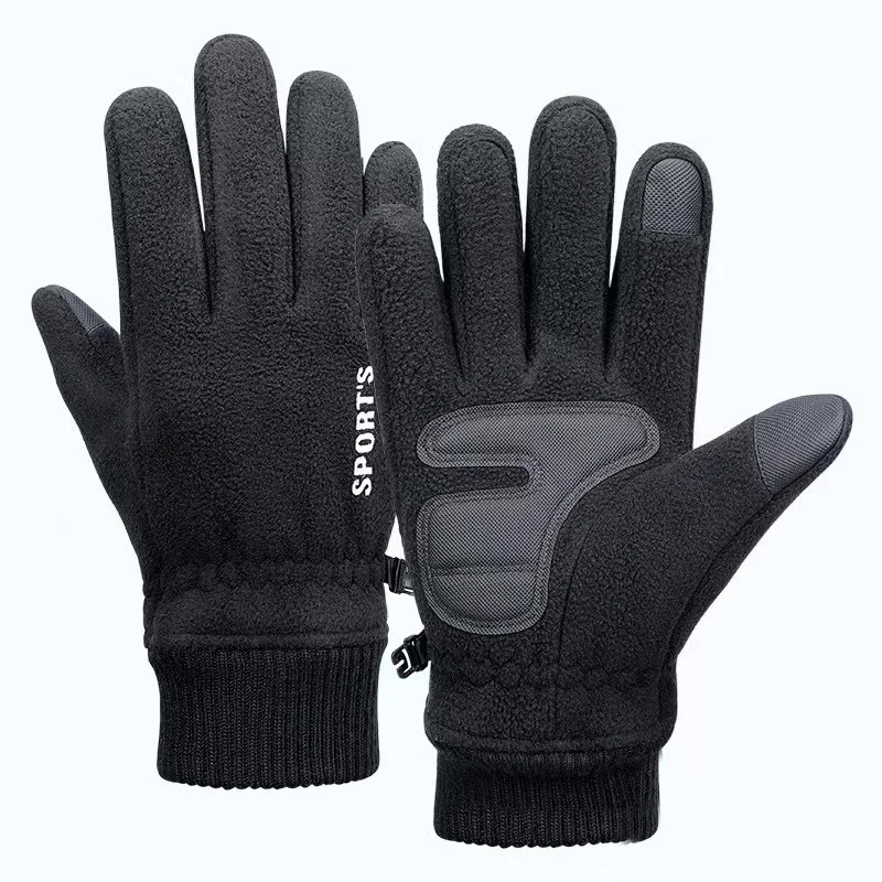 

Men Women Winter Polar Fleece Silica Gel Non Slip Touch Screen Driving Mitten Plus Velvet Thick Warm Sport Cycling Glove