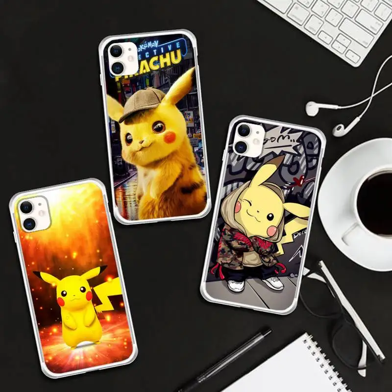 

Cute cartoon pikachu Phone Case For Iphone SE 2020 6 6s 7 8 plus X Xr XS 11 12 13 Mini Pro Max Fundas Cover