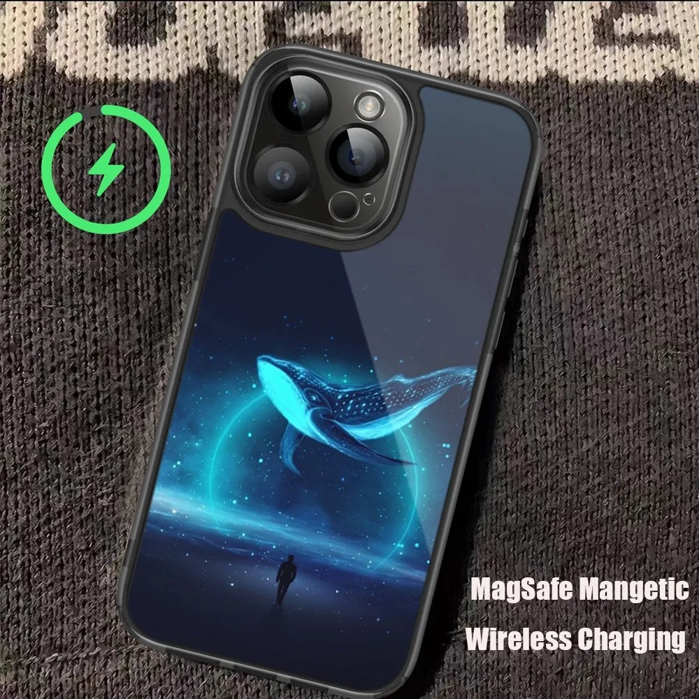Великолепный чехол для телефона с рисунком Кита iPhone 11 12 13 14 15 Pro Max Plus Mini Magsafe