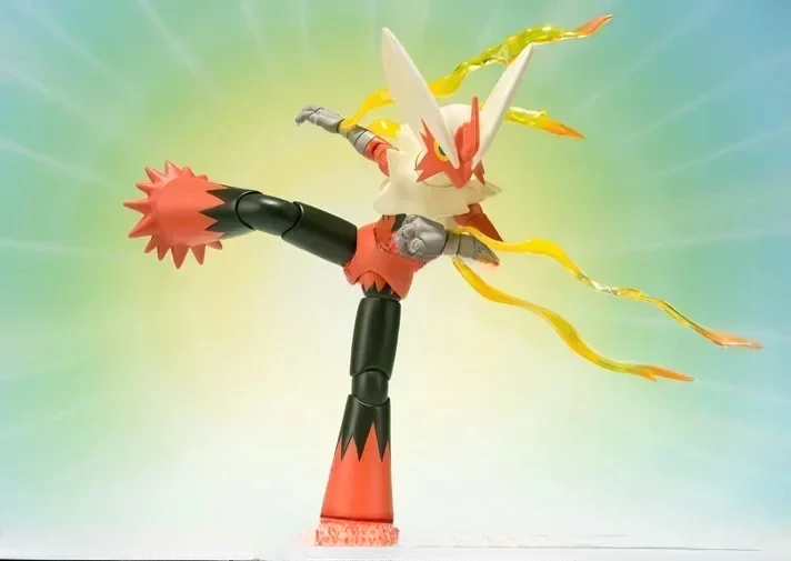 Bandai Original Pokemon S.H.Figuarts SHF MEGA Blaziken Anime Action Figures Toys for Kids Gift Collectible Model Ornaments