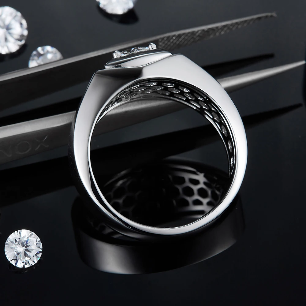 Мужское кольцо с бриллиантами VVS1 Lab-выращенное в технике CVD HPHT Moissanite (art.: 3920bfbe653a6) - 3920bfbe653a6