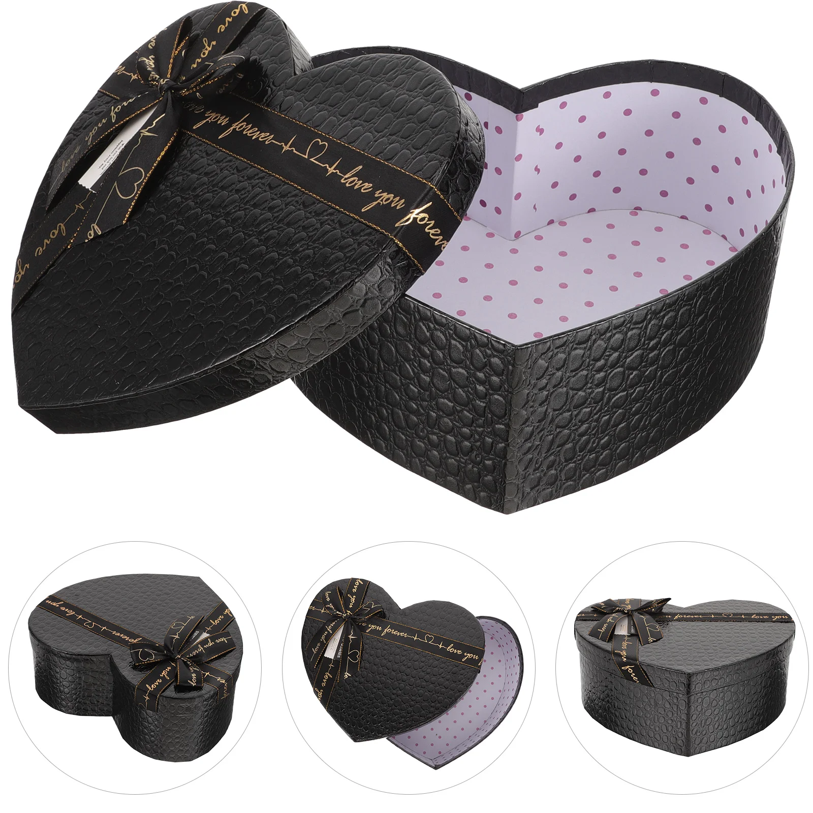 Черная подарочная коробка в форме сердца декоративные коробки для цветов