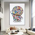 Подсолнухи Дораэмон, настенные плакаты, Минималистичная Альтернативная Картина на холсте, Художественная печать, настенные картины для гостиной, украшение для дома