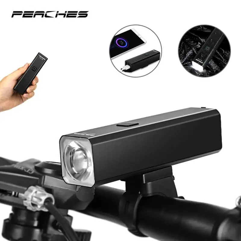 

PEACHES Rainproof Bike Light Rechargeable USB LED Power Display 4500mAh MTB Front Lamp Headlight Ultralight Bicycle Flashlight